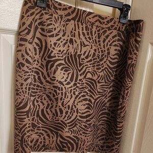 Banana Republic Brown Abstract Pencil Skirt